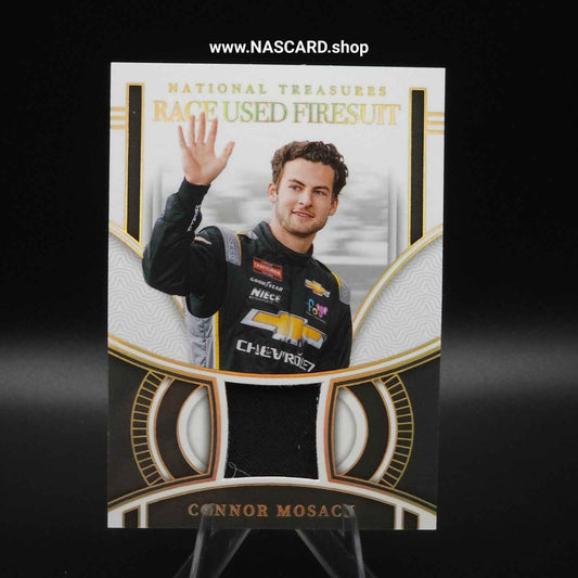 2024 National Treasures Race Used Firesuit Holo Gold Connor Mosack /10 - NASCARD.shop