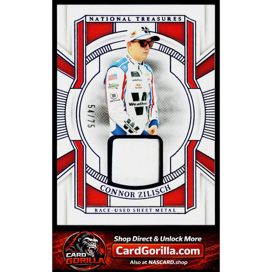 2025 Panini National Treasures Connor Zilisch Race Used Sheet Metal Blue #/75