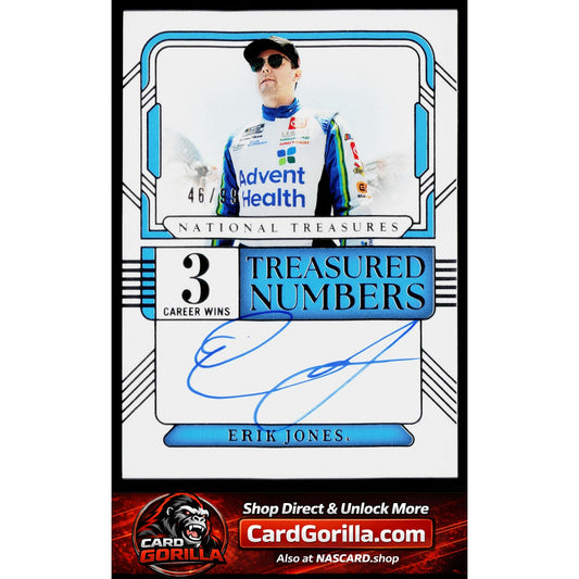 2025 Panini National Treasures Erik Jones Treasured Numbers Signatures #/99