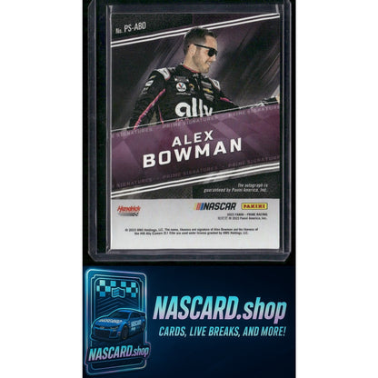 2023 Panini Prime #PS-ABO Alex Bowman Prime Signatures Holo Gold #/15 - Card Gorilla