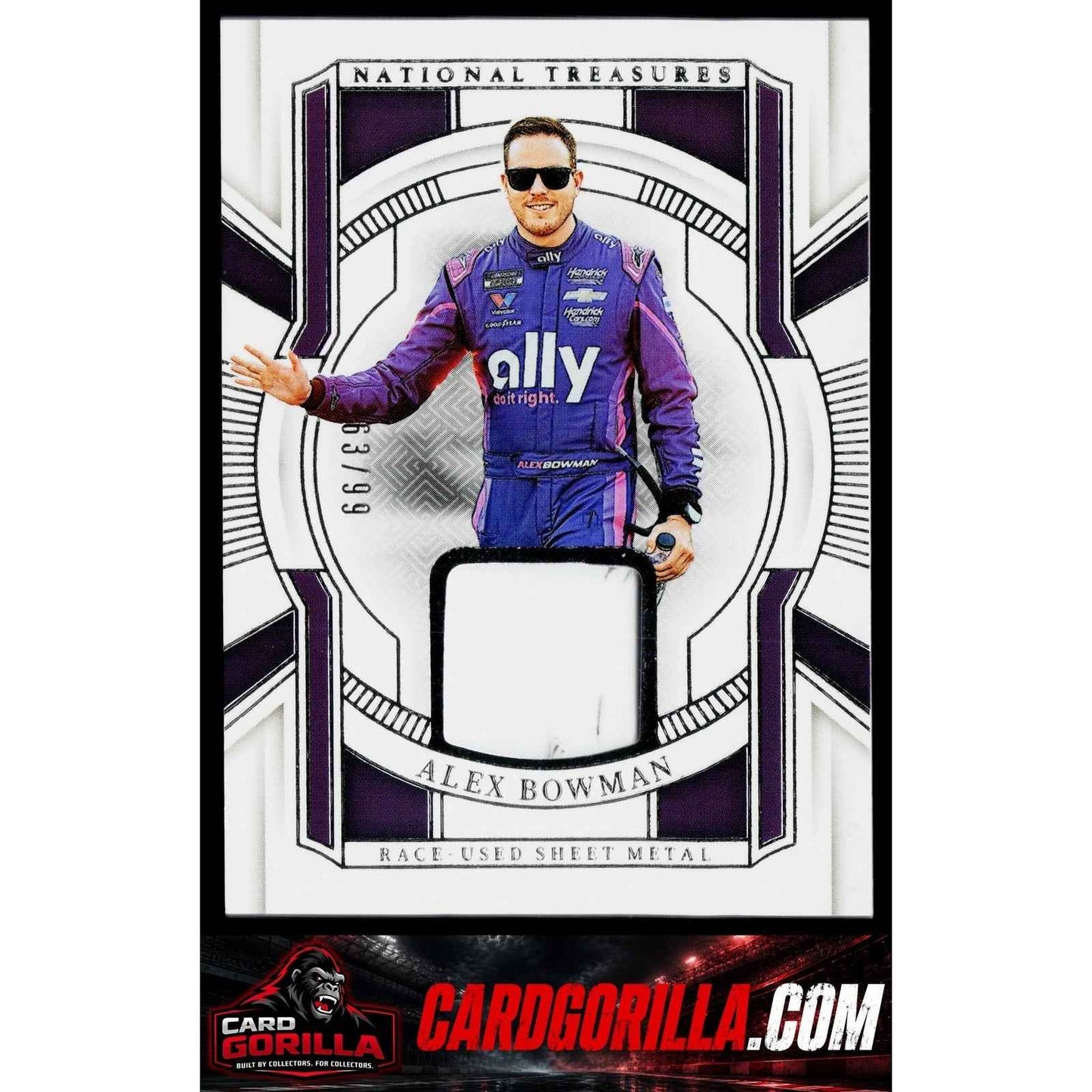 2025 Panini National Treasures #RUS-ABN Alex Bowman Race Used Sheet Metal #/99