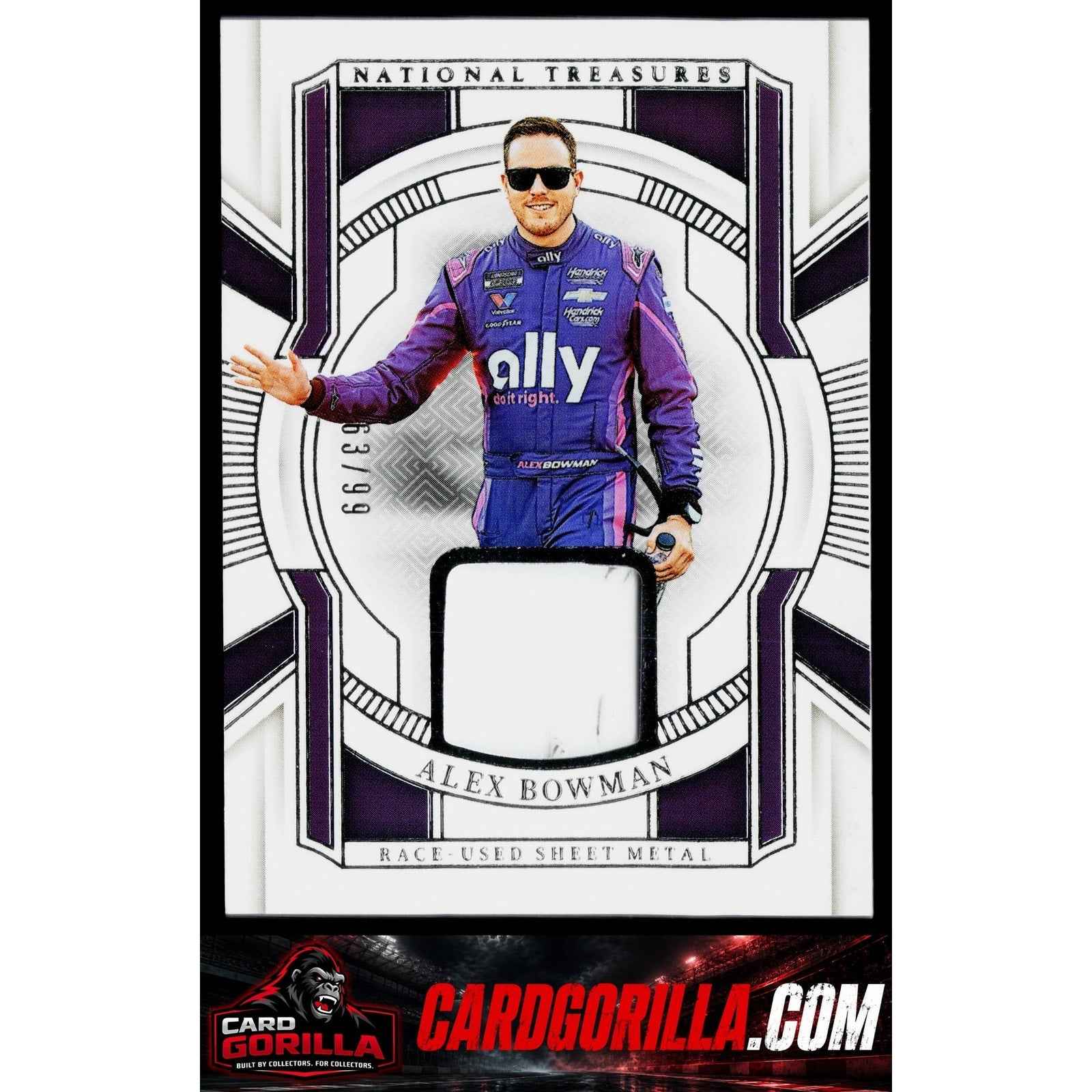 2025 Panini National Treasures #RUS-ABN Alex Bowman Race Used Sheet Metal #/99