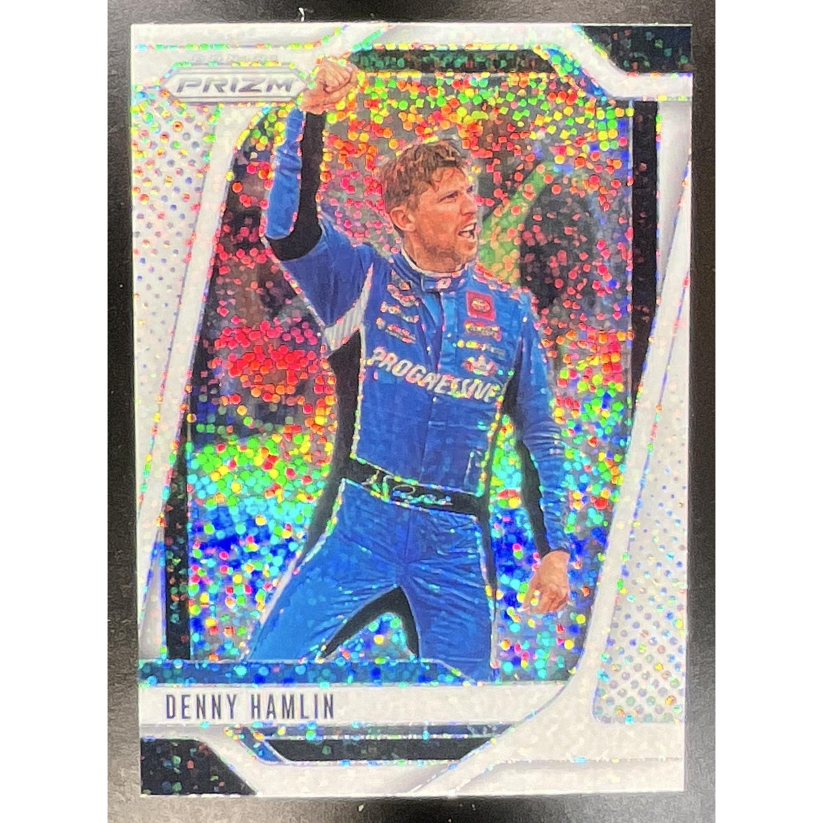 2025 Panini Prizm NASCAR Denny Hamlin #11 White Sparkle Prizms
