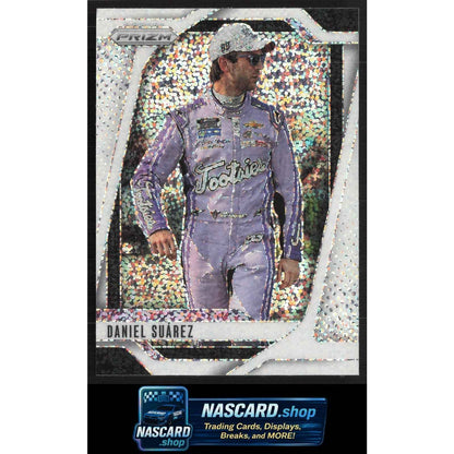 2025 Panini Prizm #36 Daniel Suarez White Sparkle