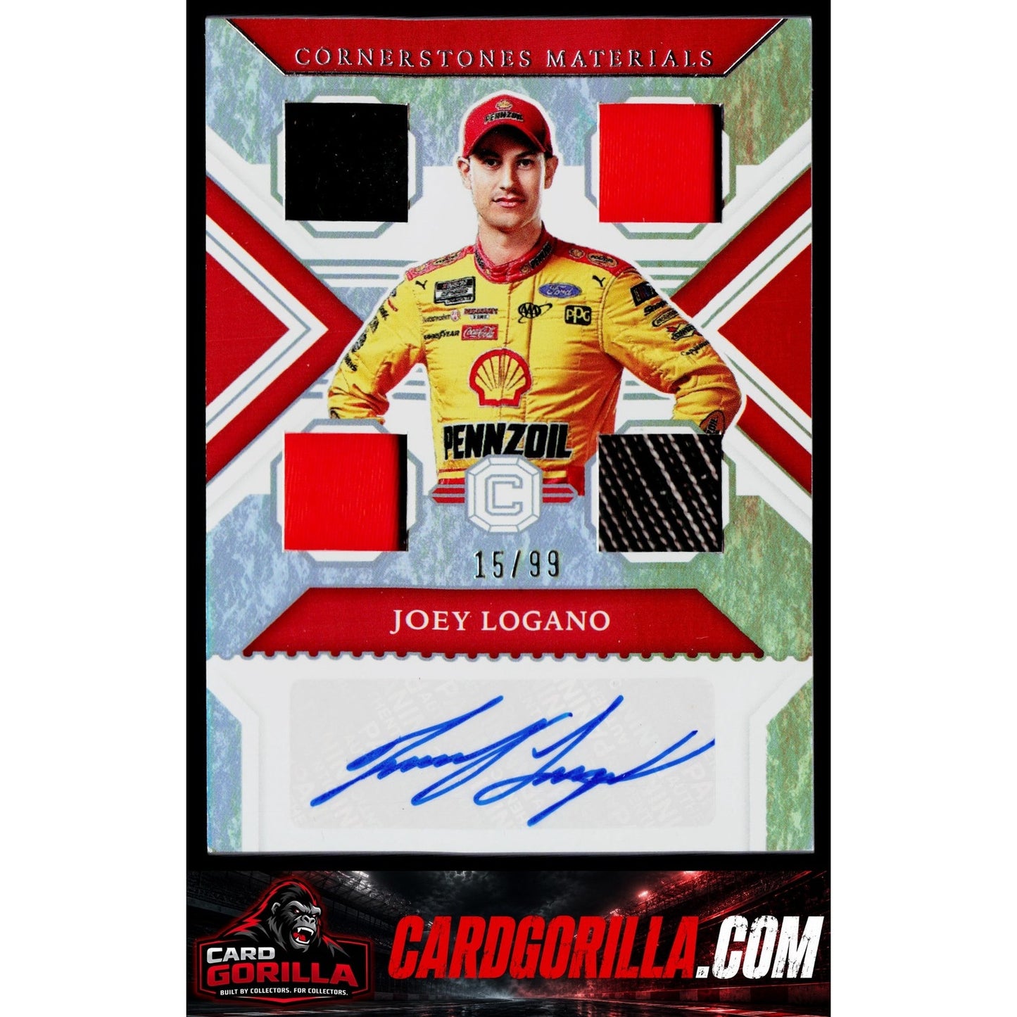 2023 Panini Chronicles #6 Joey Logano Cornerstones Materials Signatures #/99