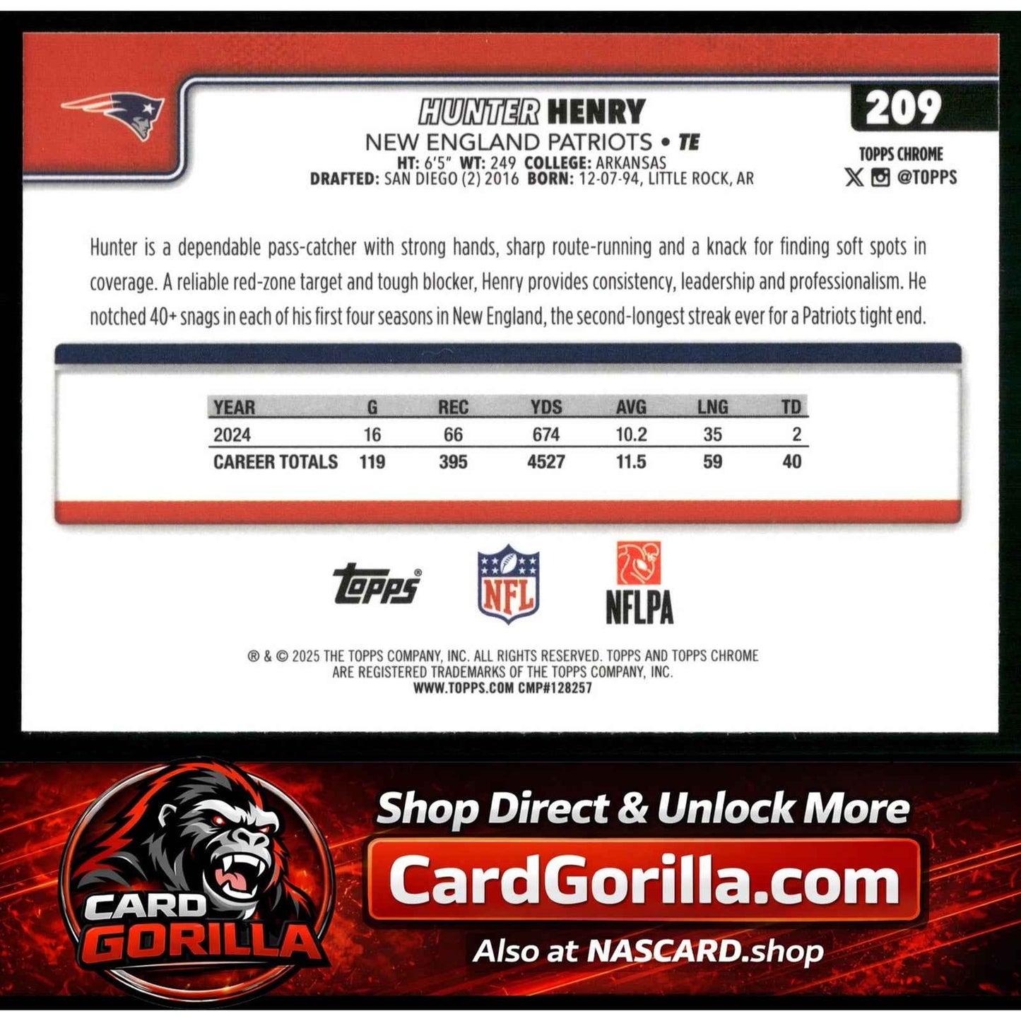 2025 Topps Chrome #209 Hunter Henry X-Fractor