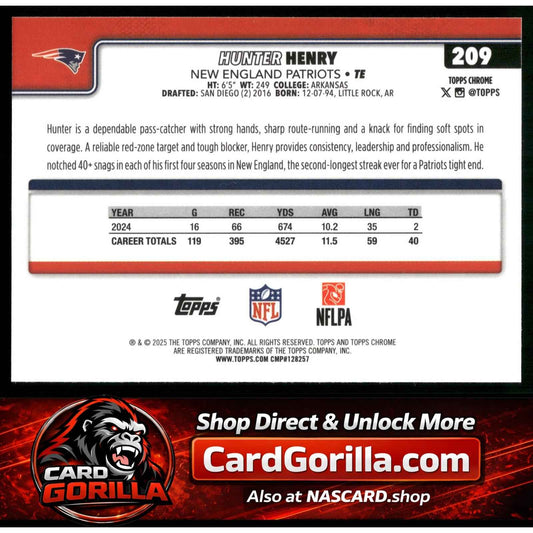 2025 Topps Chrome #209 Hunter Henry X-Fractor