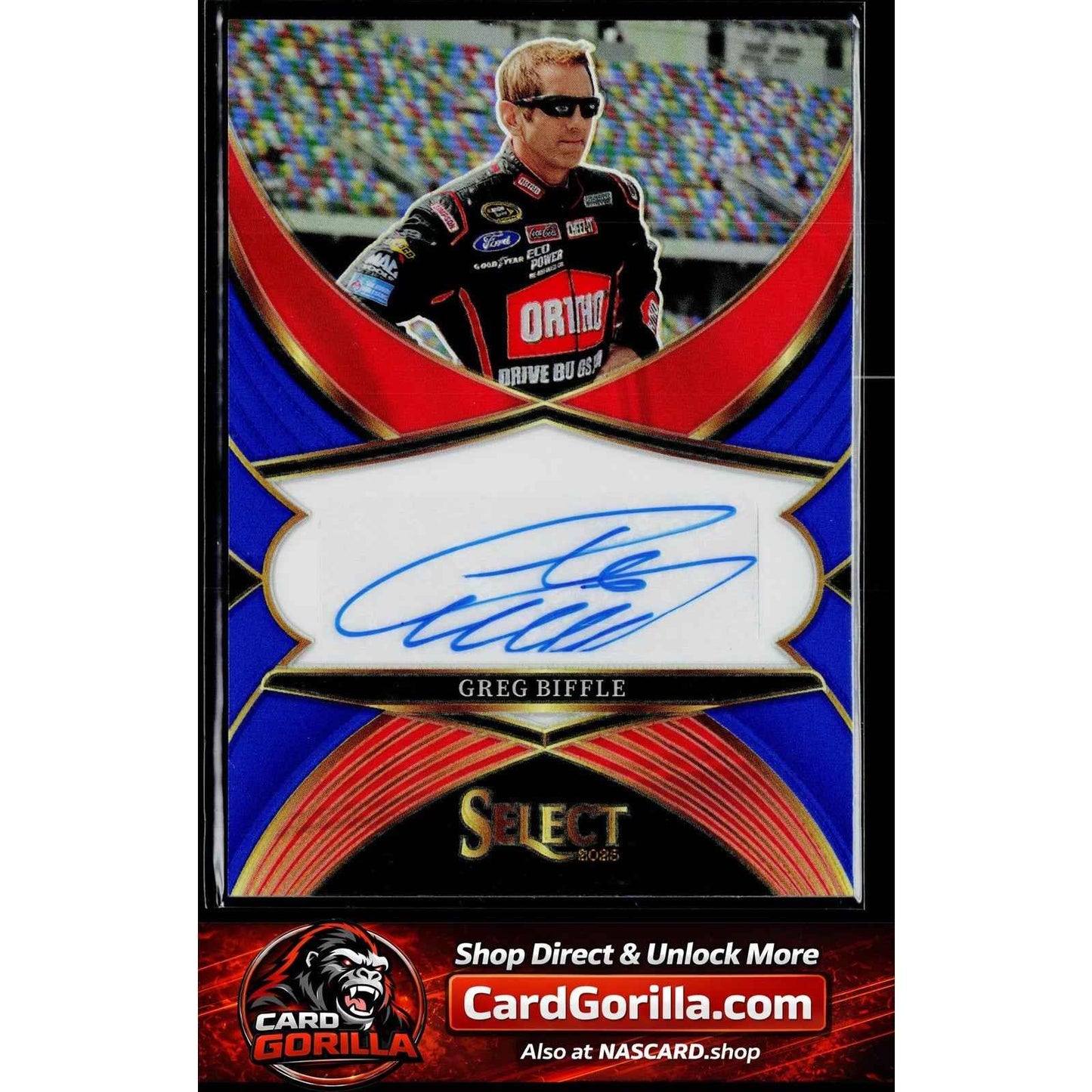 2025 Panini Select #LS-GBF Greg Biffle Legendary Signatures Blue Prizms #/99