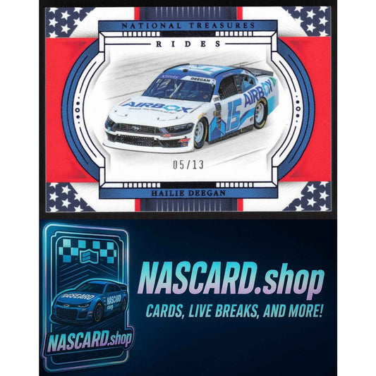 2024 Panini National Treasures #73 Hailie Deegan Stars And Stripes #/13