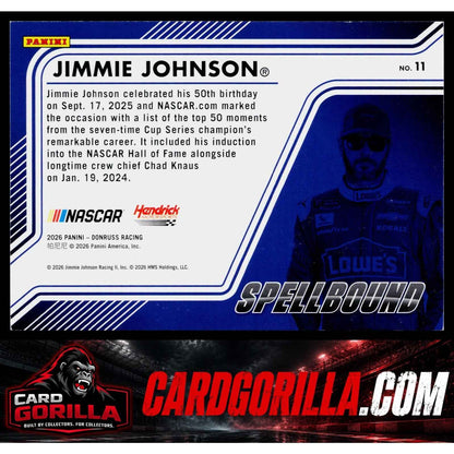 2026 Donruss #11 Jimmie Johnson Spellbound Red Xplosion #/99