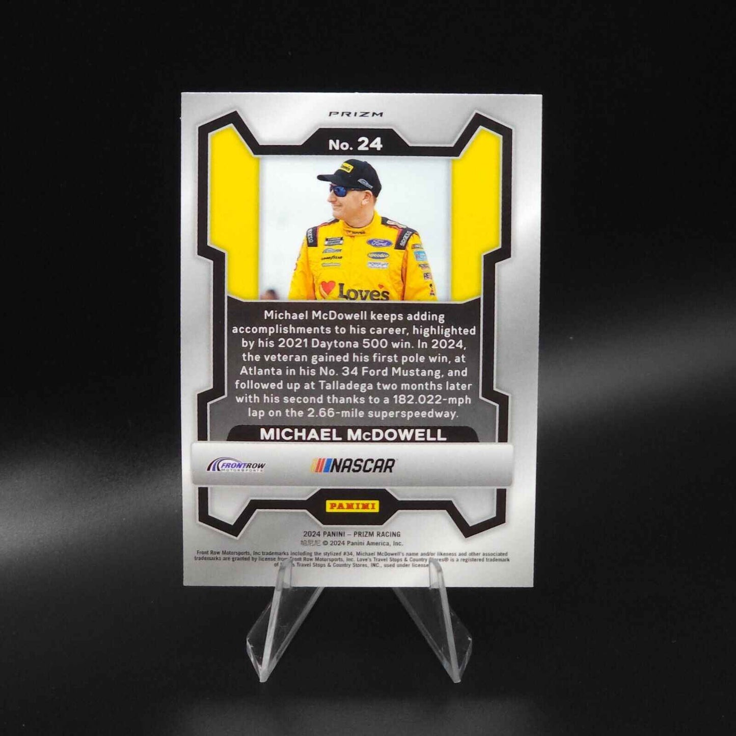 2024 Panini Prizm - Blue Cracked Ice #24 Michael McDowell - NASCARD.shop