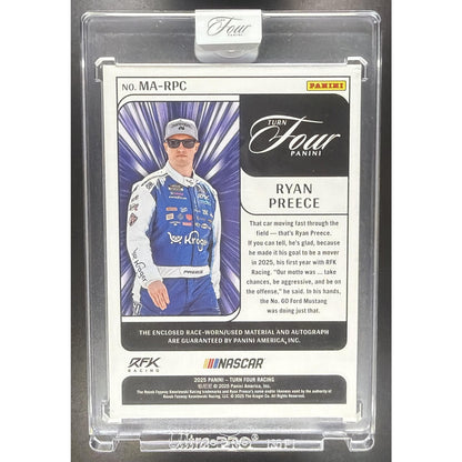 2025 Panini Turn Four NASCAR Ryan Preece Memorabilia Auto Holo Silver /75