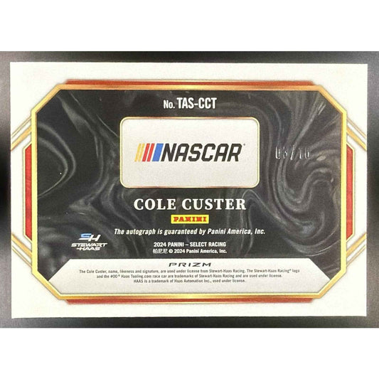2024 Panini Select Cole Custer Trackside Action Signatures Gold Flash Prizms /10