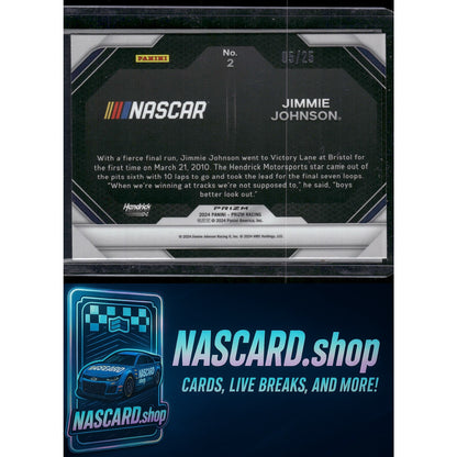 2024 Panini Prizm #2 Jimmie Johnson Victory Lane Mojo #/25 - NASCARD.shop