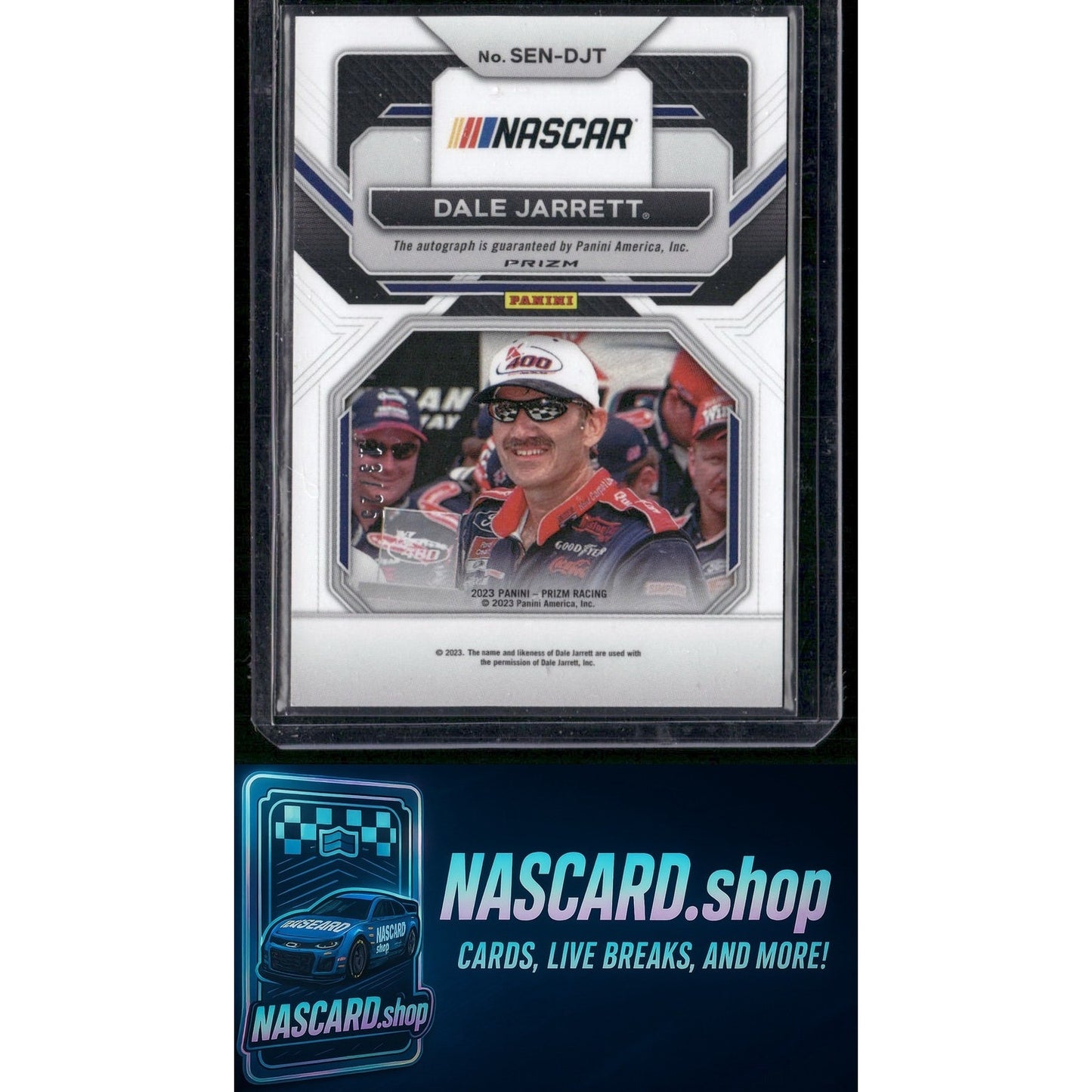 2023 Prizm Dale Jarrett Sensational Signatures Hyper Prizm Purple Yellow #/25