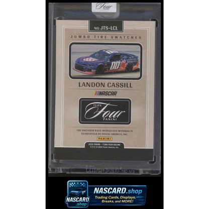 2025 Panini Turn Four #JTS-LCL Landon Cassill Jumbo Tire Swatches Red #/25