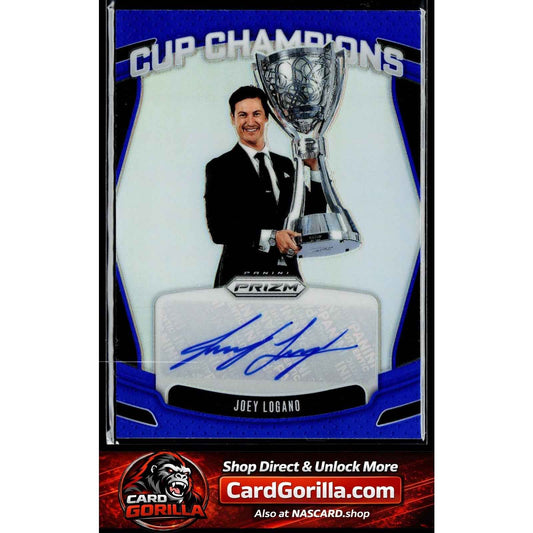 2025 Panini Prizm #CCS-JLG Joey Logano Cup Champions Signatures Blue #/49