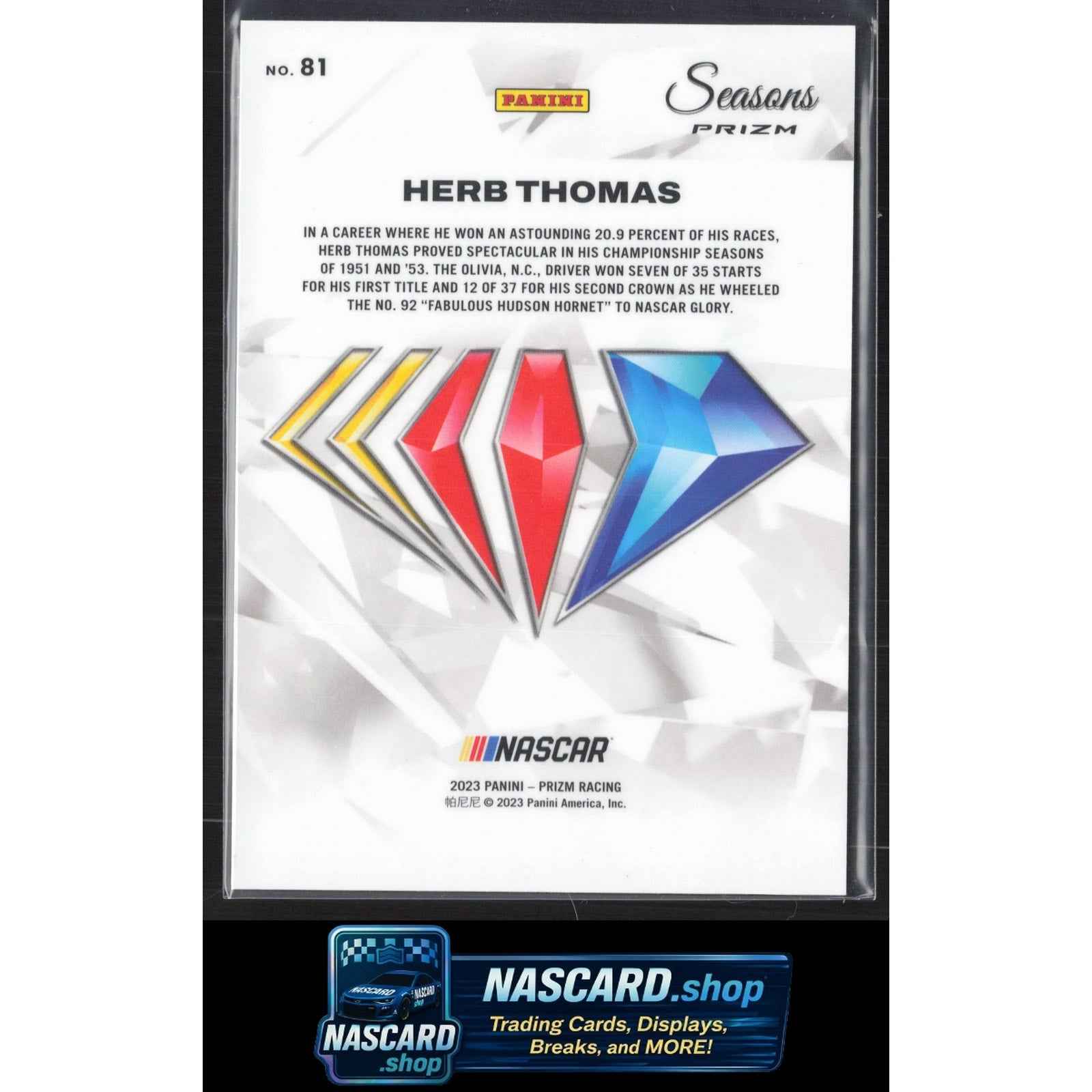 2023 Panini Prizm #81 Herb Thomas NASCAR 75th Anniversary