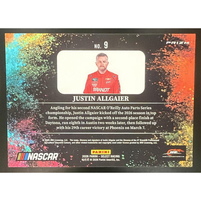 2026 Panini Select NASCAR Justin Allgaier #9 Black Color Blast