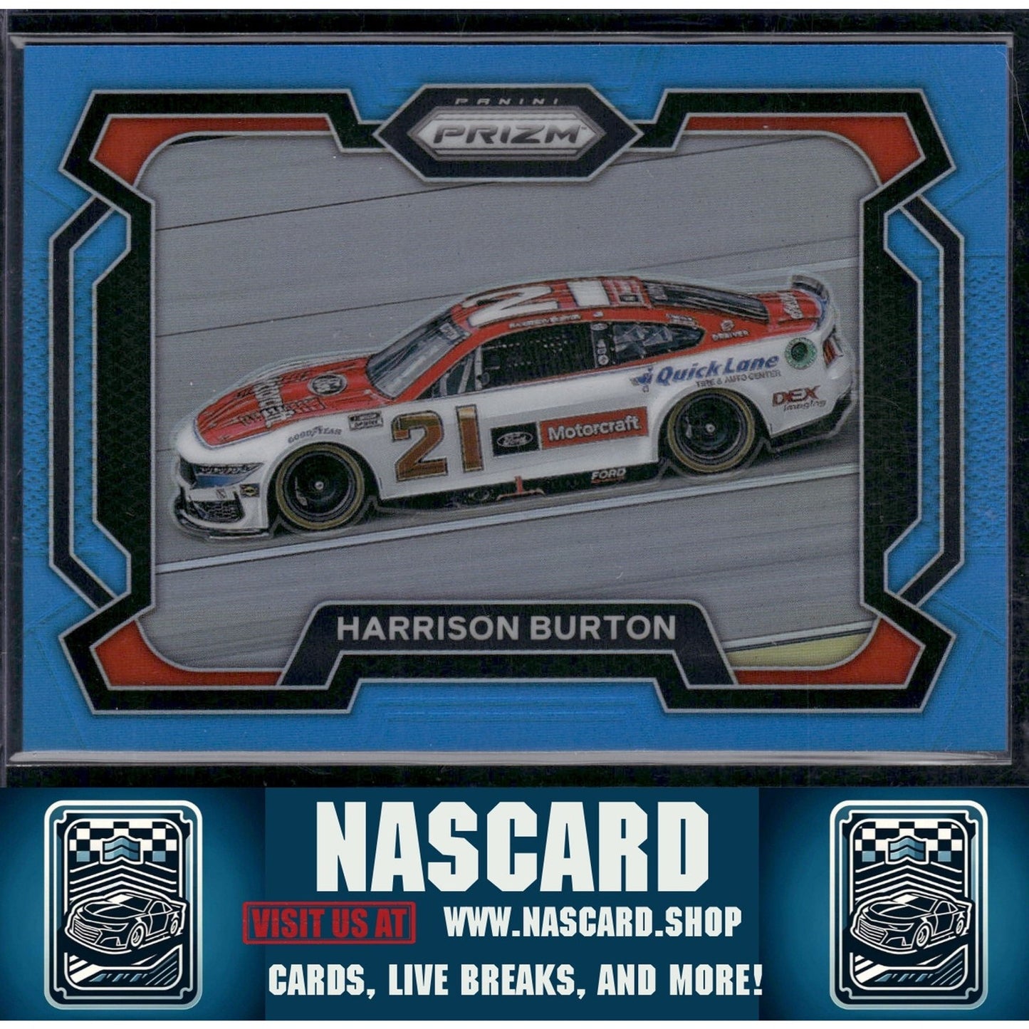 2024 Panini Prizm #39 Harrison Burton Carolina Blue #/49 - Card Gorilla