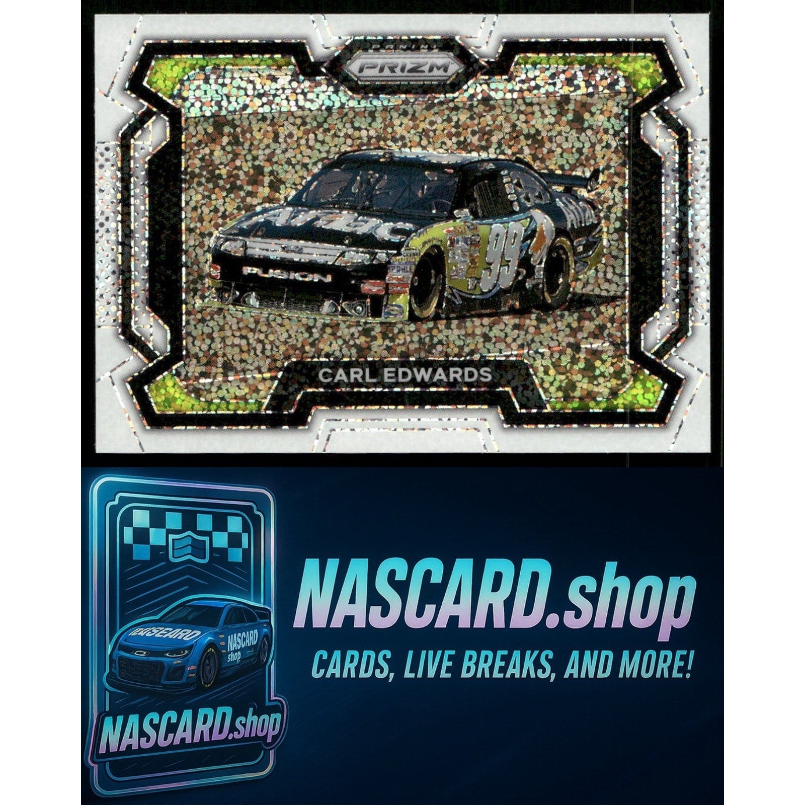 2024 Panini Prizm #70 Carl Edwards White Sparkle - NASCARD.shop