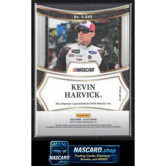 2025 Panini Select #S-KHK Kevin Harvick Signatures Purple Prizms #/49