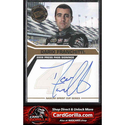 2008 Press Pass #NNO Dario Franchitti Signings Gold #/50