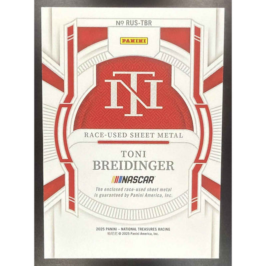 2025 Panini National Treasures Toni Breidinger #18 Race Used Sheet Metal /99 MEM