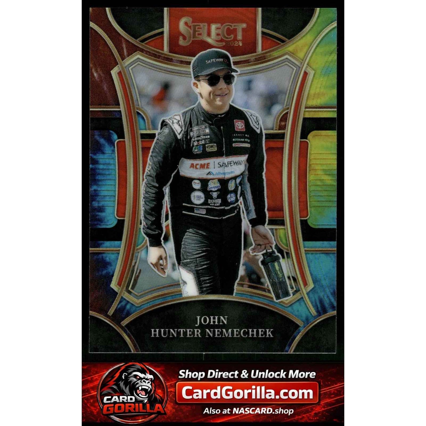 2024 Panini Select #222 John Hunter Nemechek Tie-Dye Prizms #/25
