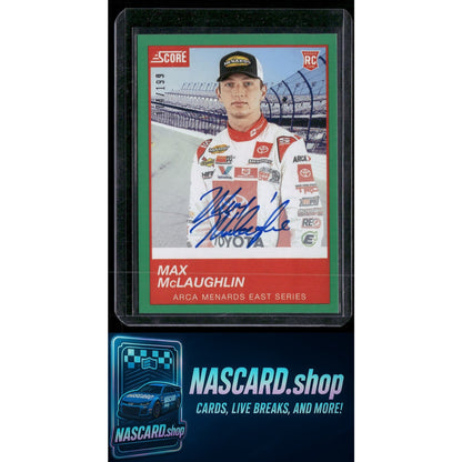 2020 Panini Chronicles #12 Max McLaughlin Score Autographs Green #/199 - NASCARD.shop