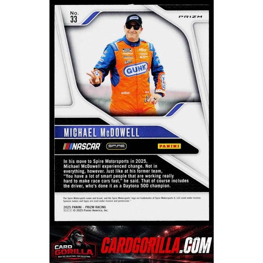 2025 Panini Prizm #33 Michael McDowell White Sparkle