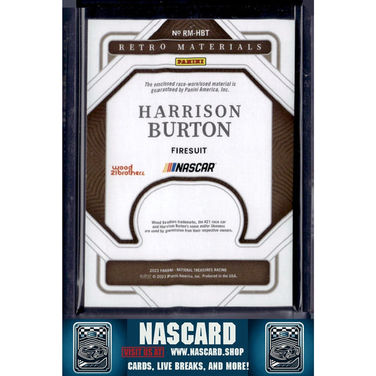 2023 Panini National Treasures Harrison Burton Retro Materials Firesuits #/99 - NASCARD.shop