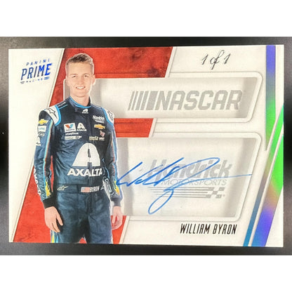 2019 Panini Prime William Byron NASCAR Shadowbox Signatures Team Owner 1/1