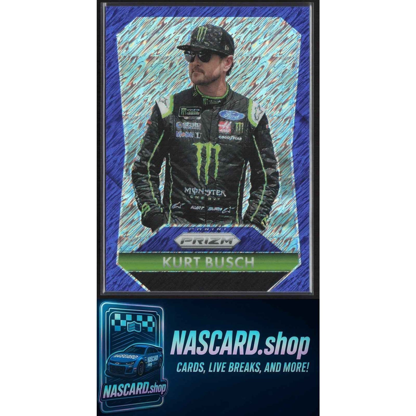 2025 Panini Prizm #166 Throwback Kurt Busch FOTL Blue Shimmer #/10