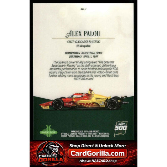 2025 Parkside Indy 500 Pacific #1 Alex Palou Red V2