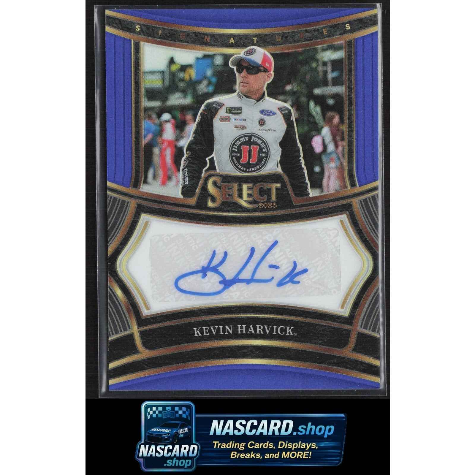 2025 Panini Select #S-KHK Kevin Harvick Signatures Blue Prizms #/99
