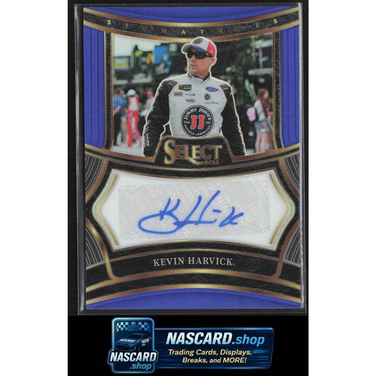 2025 Panini Select #S-KHK Kevin Harvick Signatures Blue Prizms #/99