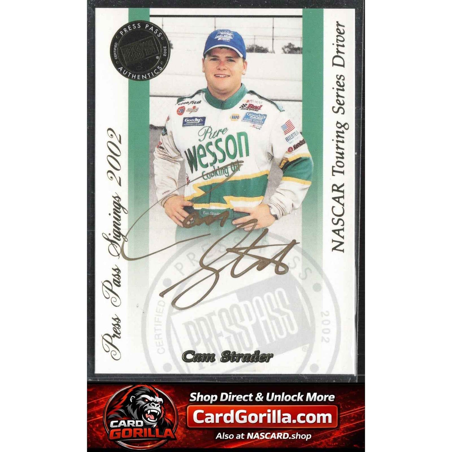 2002 Press Pass #NNO Cam Strader Signings Gold #/50