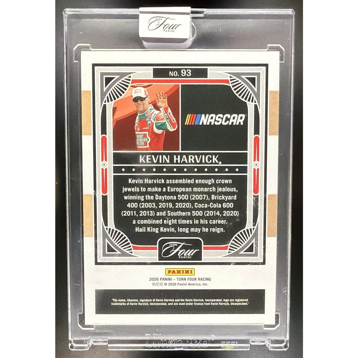 2026 Panini Turn Four Racing Kevin Harvick #93 /65