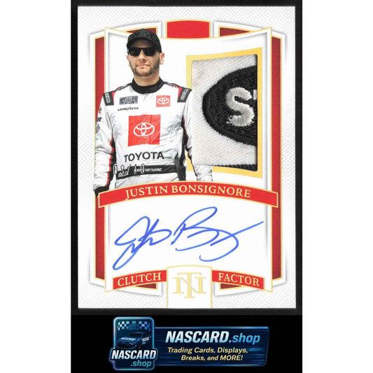 2025 National Treasures Justin Bonsignore Clutch Factor Signatures Holo Gold /10