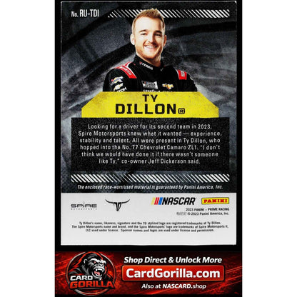 2023 Panini Prime #RU-TDI Ty Dillon Race Used Tires #/99
