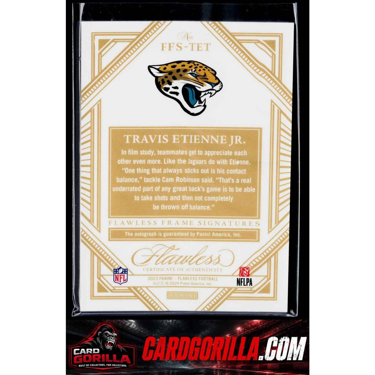 2023 Panini Flawless Travis Ettienne Jr Flawless Frame Signatures Ruby #/15