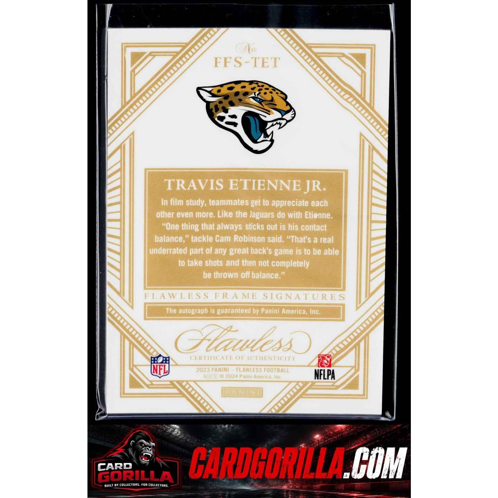 2023 Panini Flawless Travis Ettienne Jr Flawless Frame Signatures Ruby #/15