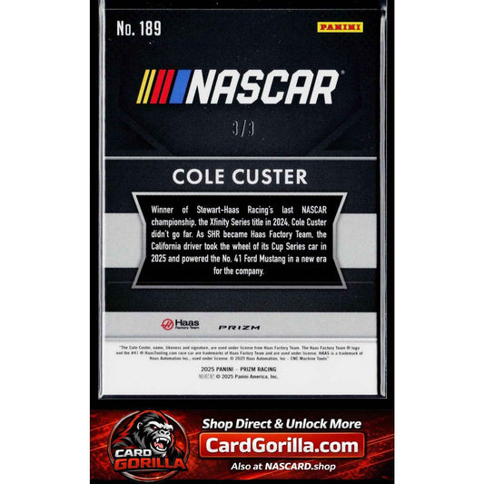 2025 Panini Prizm #189 Cole Custer Gold Shimmer FOTL #/3
