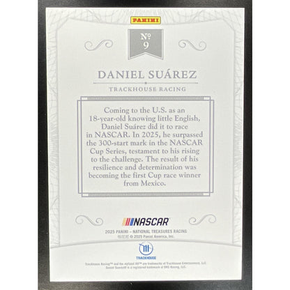 2025 Panini National Treasures Daniel Suarez #9 2016 Throwback Holo Silver 25/25
