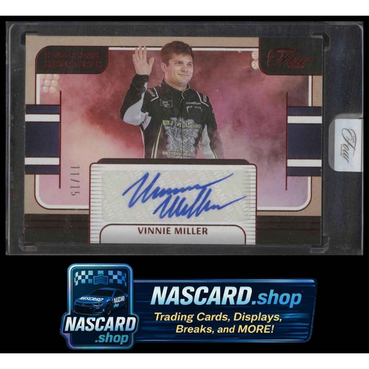 2025 Panini Turn Four #CSS-VMR Vinnie Miller Center Stage Signatures Red #/15