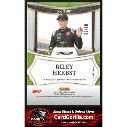 2025 Panini Select #S-RHT Riley Herbst Signatures Gold Flash Prizms #/10