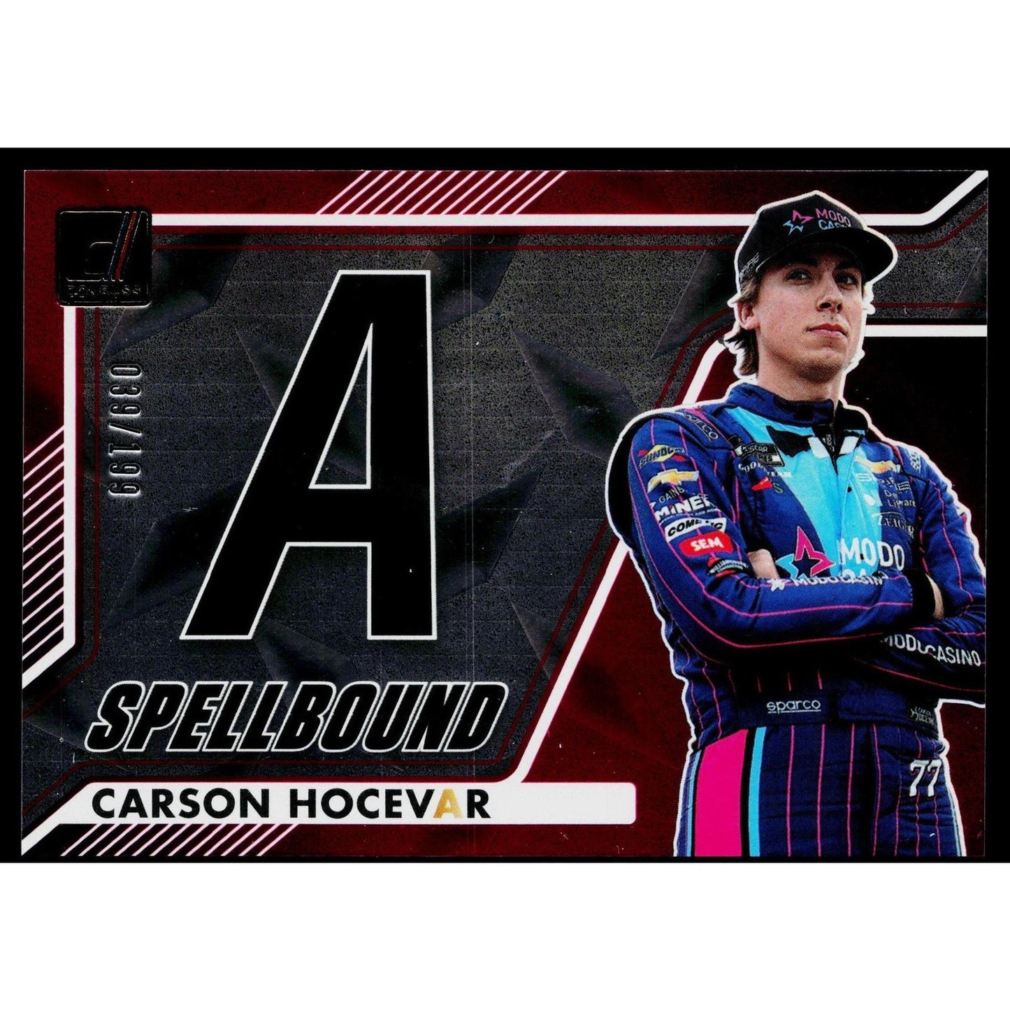 2026 Donruss #28 Carson Hocevar Spellbound Diamond Plate #/199