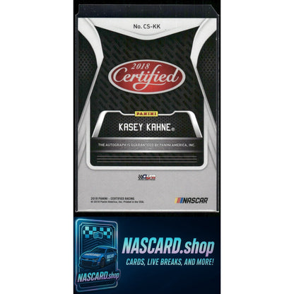 2018 Panini Certified #CS-KK Kasey Kahne Certified Signatures Blue #/15