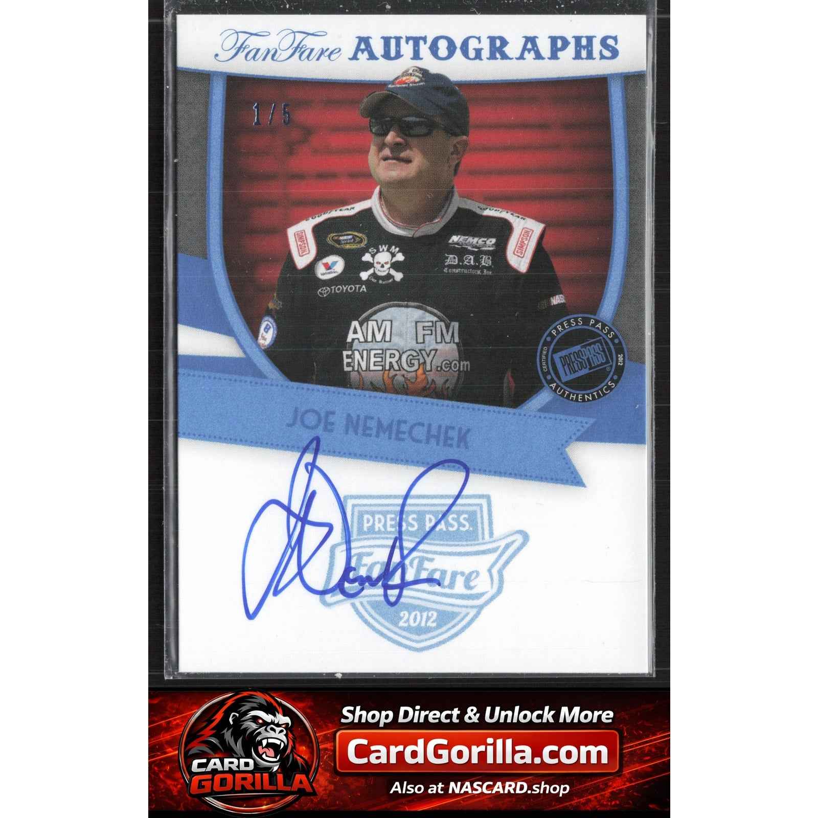 2012 Press Pass Fanfare #FF-JN Joe Nemechek Autographs Blue #/5